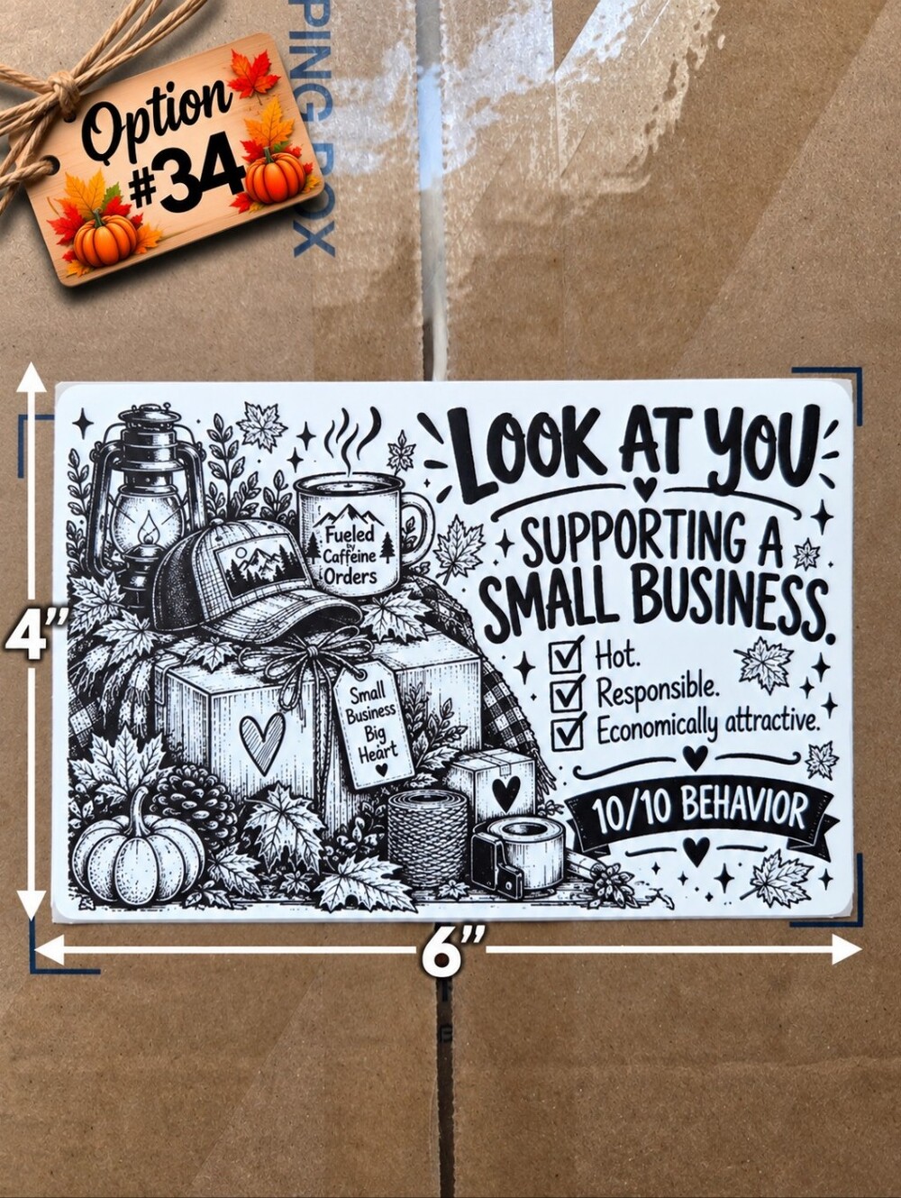 Large 4x6" Thermal Shipping Stickers - Design #34